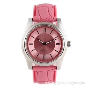 Lovely Pink Women Watch with Silicone Strap, Sport Watches